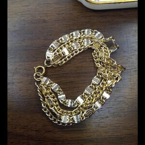 Sarah Coventry Multi Strand Vintage Gold Tone Bracelet.  Stunning. Approx 7in.